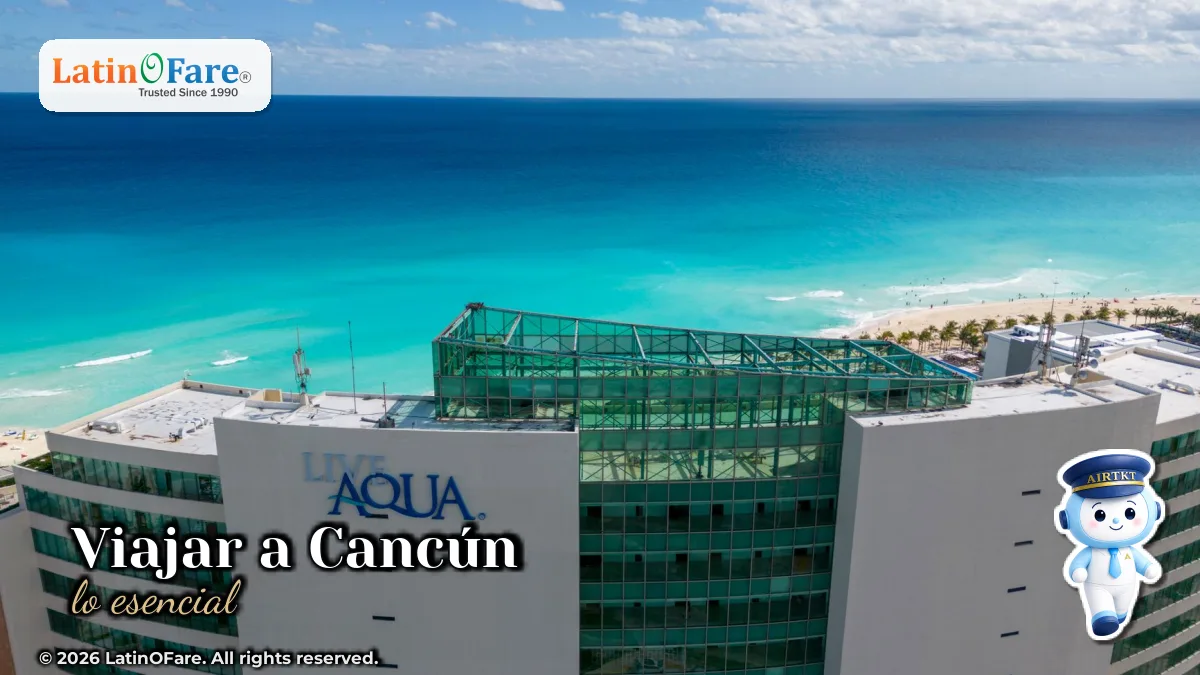 Introducción a viajar a Cancún — texto en la imagen: "Viajar a Cancún"