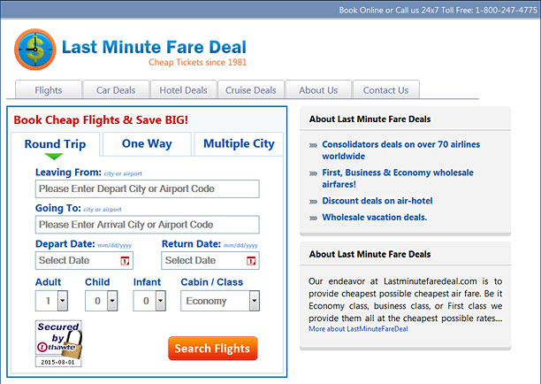 Major redesigned version of LastMinuteFareDeal.com launched (2014)